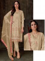 Faux Georgette Pastel Yellow Party Wear Embroidery Work Straight Suit